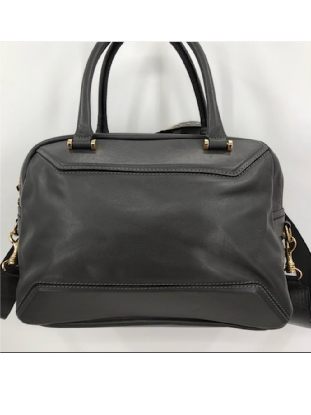 Gorgeous dark grey genuine leather bag from Italy